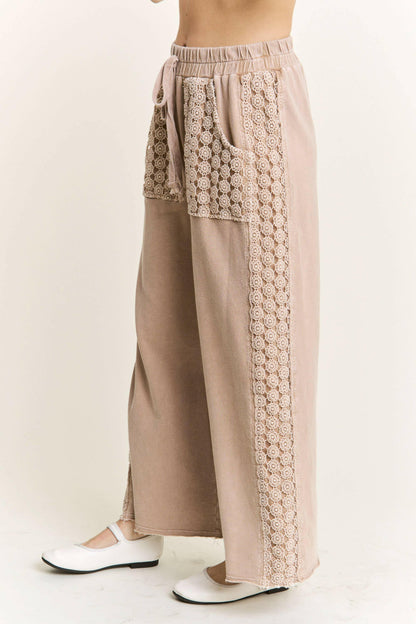 J.Her MineralWash Floral Daisy trim Pants