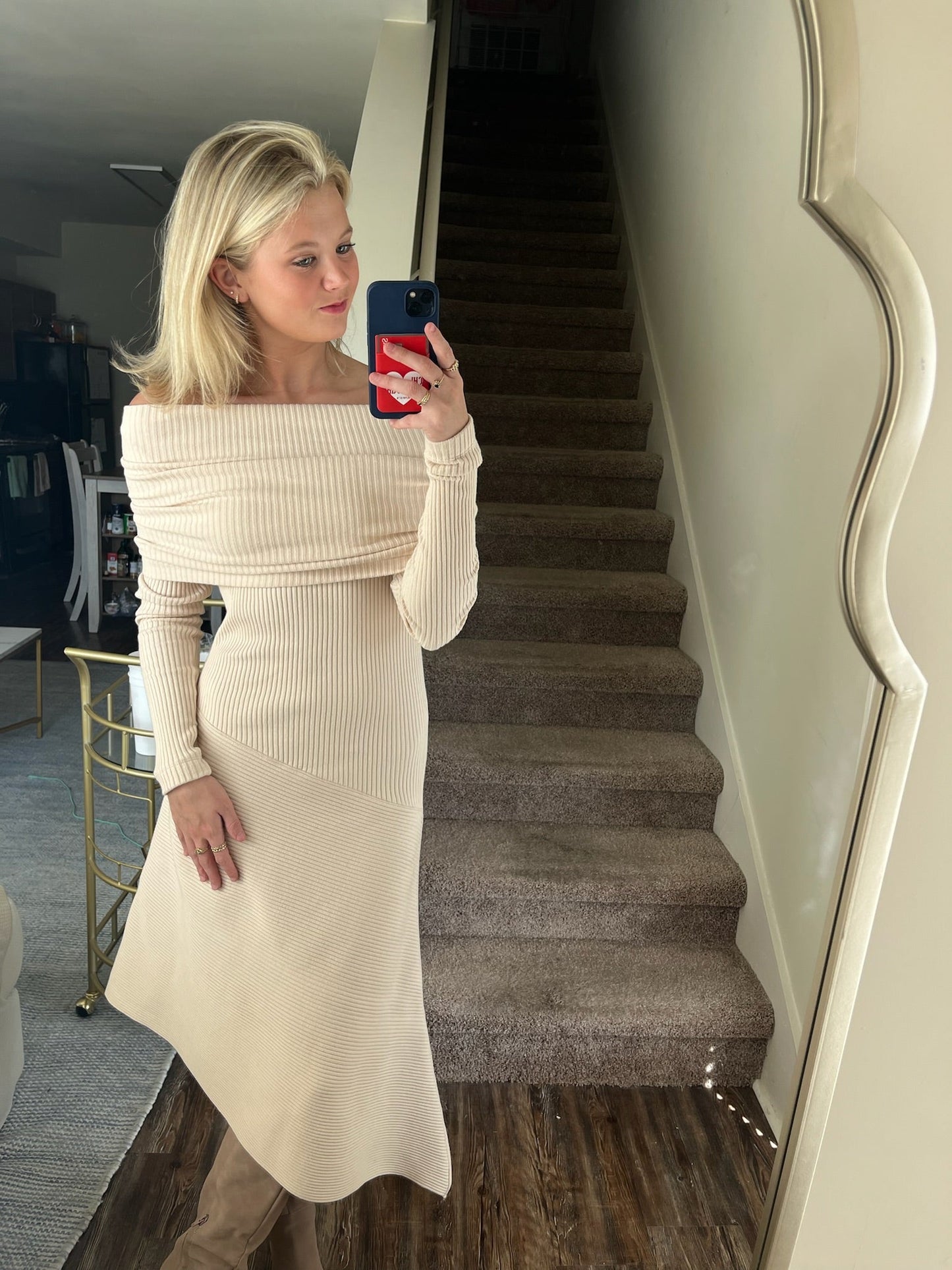 Cowl Dress - Almond