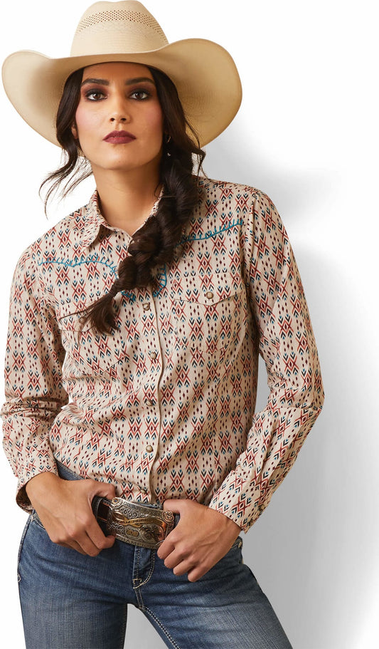 ARIAT REAL CIMARRON PRINT SNAP BUTTON LONG SLEEVE