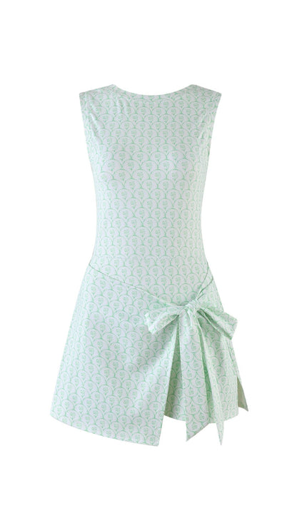 Beckham Athletic Dress - Green Trellis