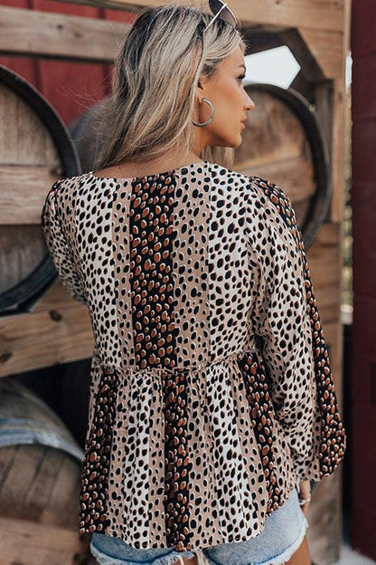 POLKA DOT PUFF SLEEVE TOP