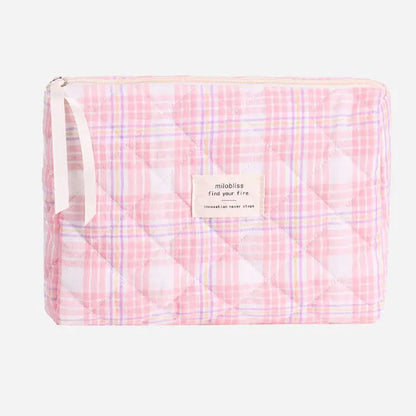 Simple Plaid Makeup Bag (Midi)