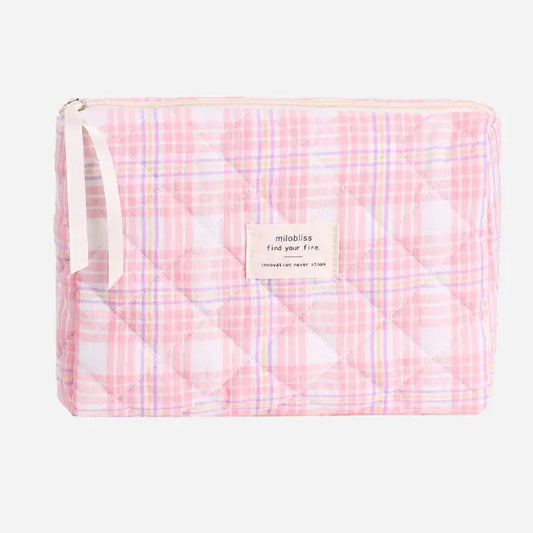 Simple Plaid Makeup Bag (Midi)