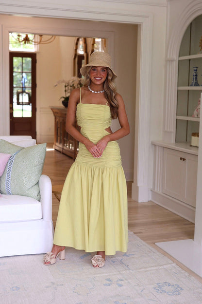 Anna Kate Midi Dress - Lime