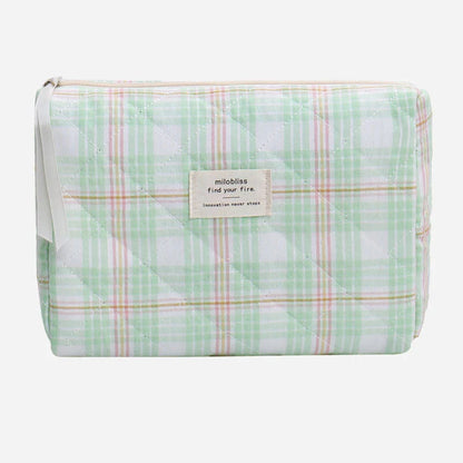 Simple Plaid Makeup Bag (Midi)