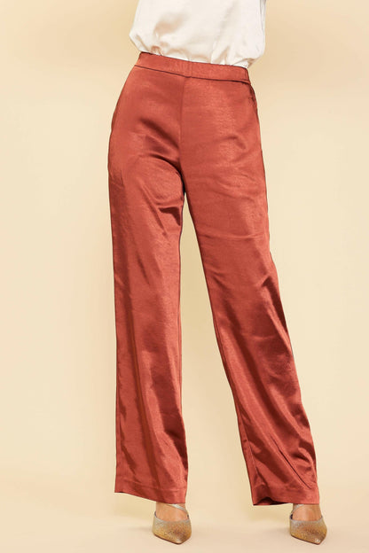 SATIN STRAIGHT LEG PANTS