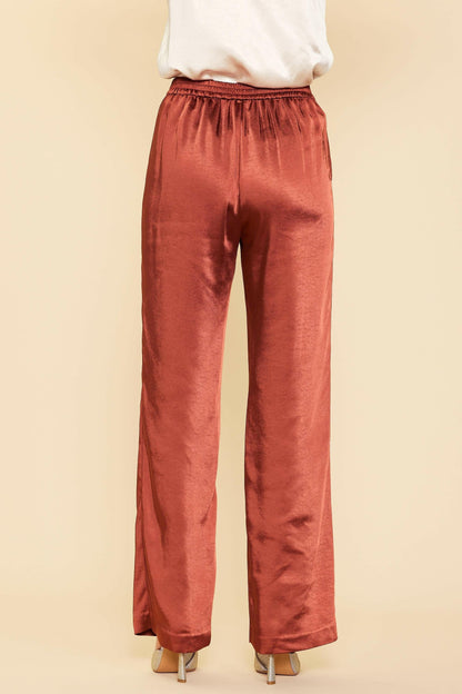 SATIN STRAIGHT LEG PANTS
