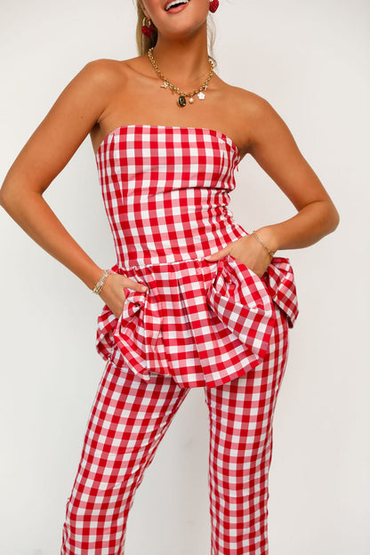 Coco Park Top - Red Check