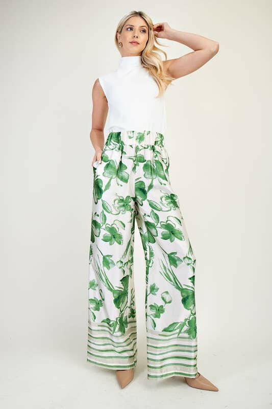Resort Ready Printed Wide-Leg Pants