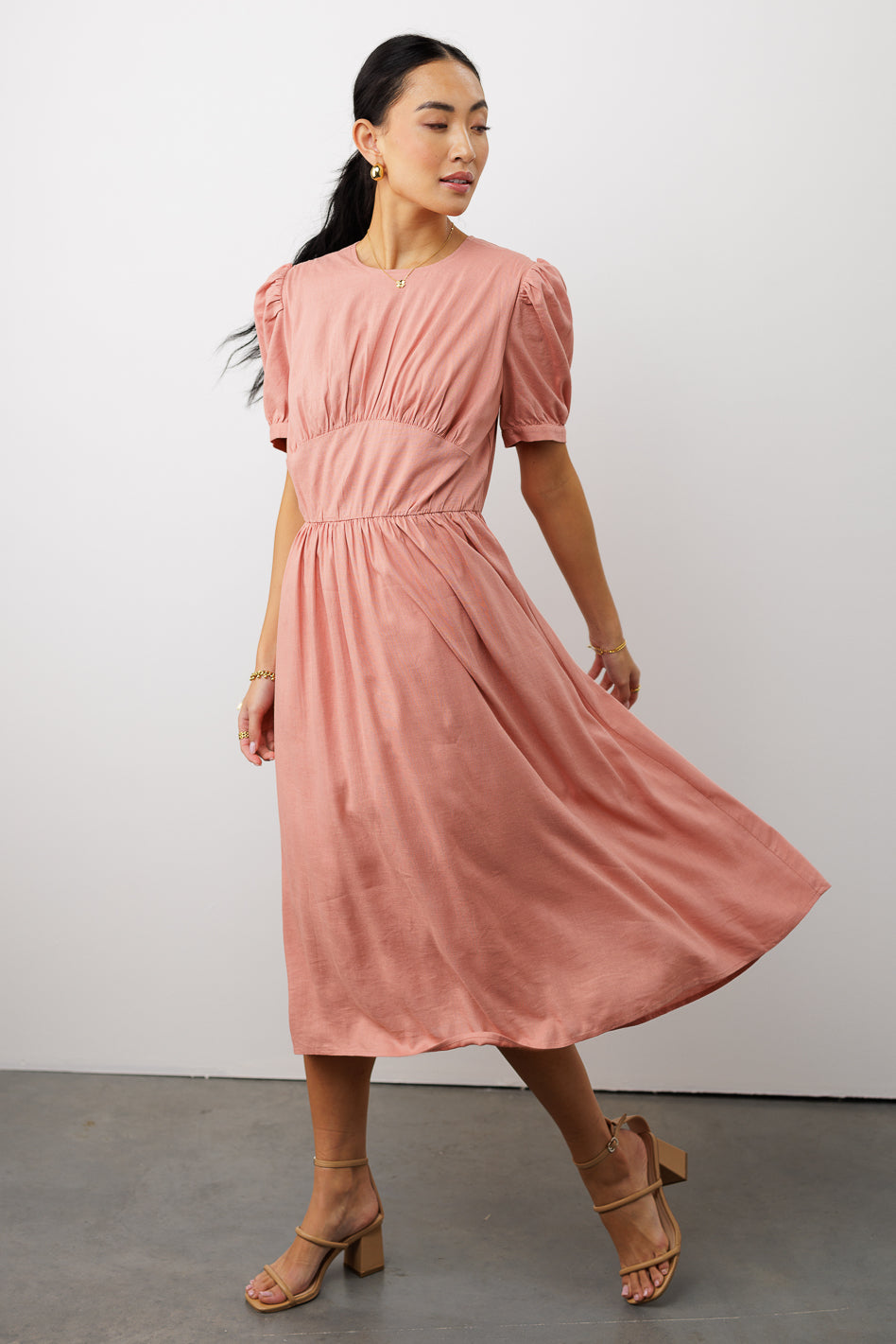Cyrus Midi Dress in Pink - FINAL SALE