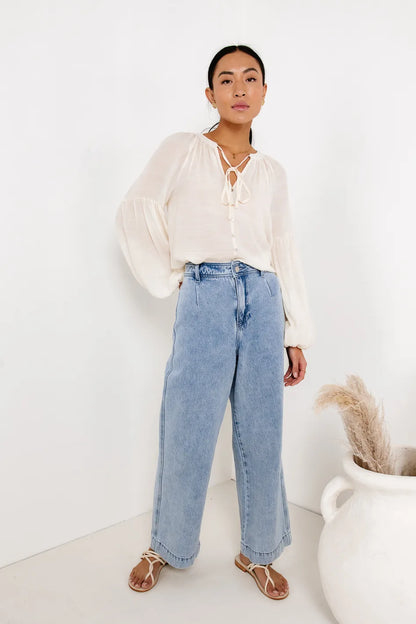 Head In The Clouds Blouse in Ivory - FINAL SALE