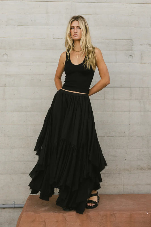 Augusta Handkerchief Skirt in Black - FINAL SALE