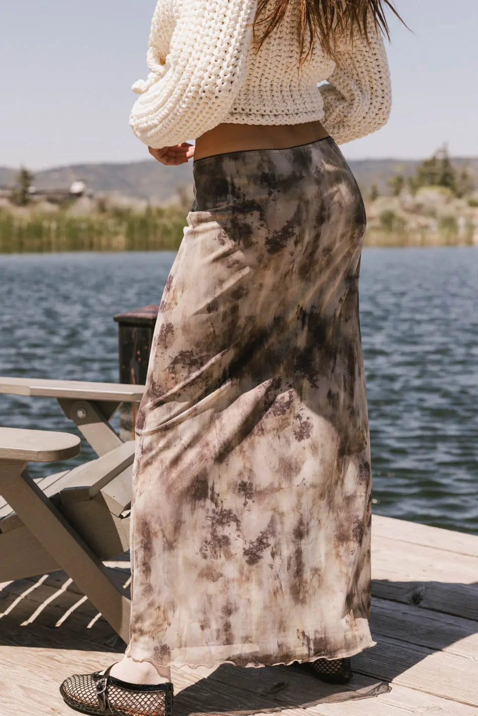 Chandler Abstract Maxi Skirt in Brown - FINAL SALE