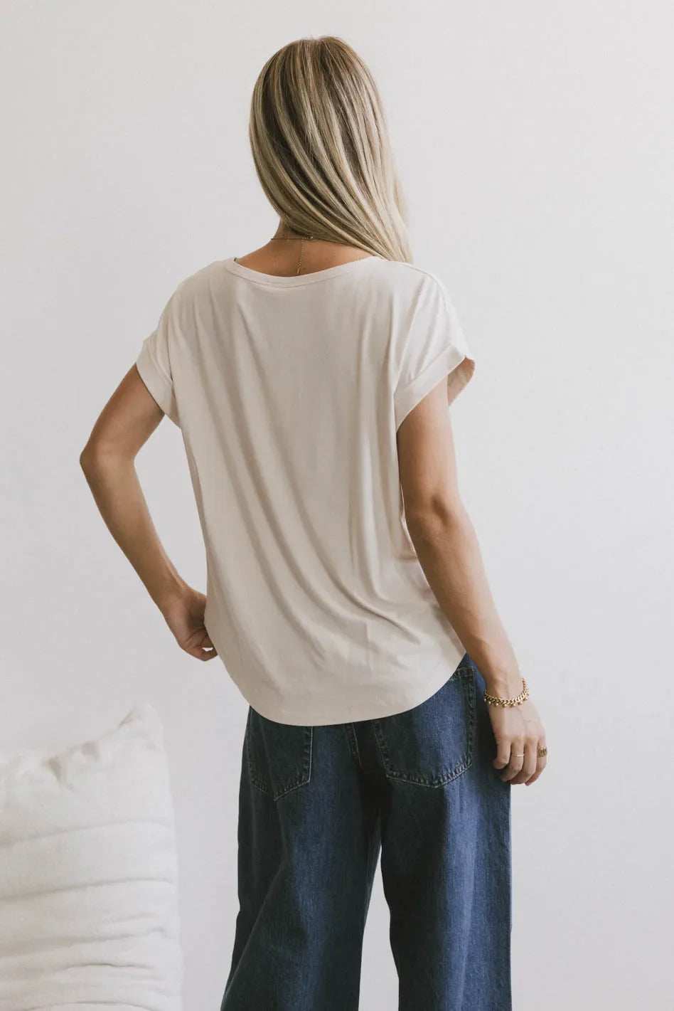 Callie Basic Tee in Natural - FINAL SALE