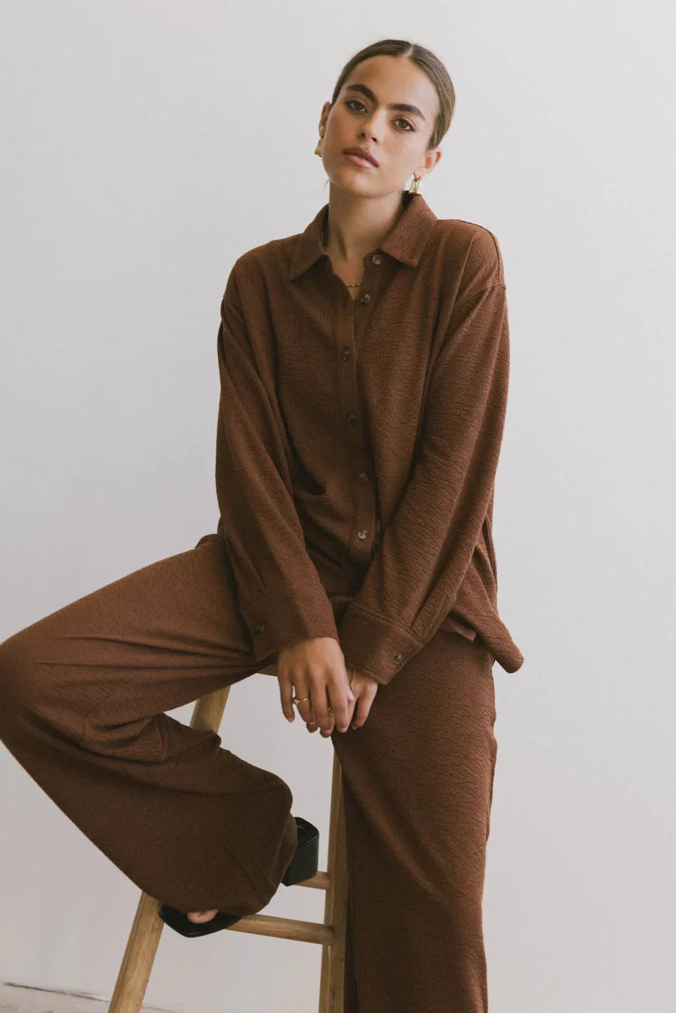 Etta Button Up in Terracotta - FINAL SALE