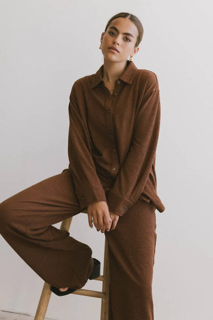 Etta Button Up in Terracotta - FINAL SALE