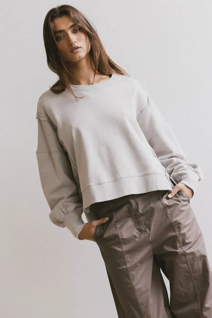 Costello Reverse Seam Crewneck in Grey - FINAL SALE