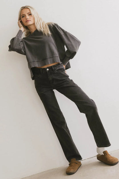Costello Reverse Seam Crewneck in Charcoal - FINAL SALE