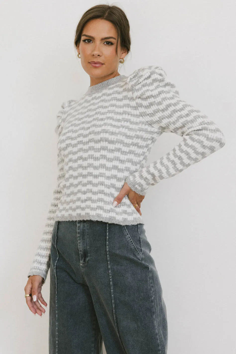 Dustin Knit Sweater in Grey - FINAL SALE