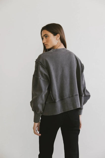 Costello Reverse Seam Crewneck in Charcoal - FINAL SALE