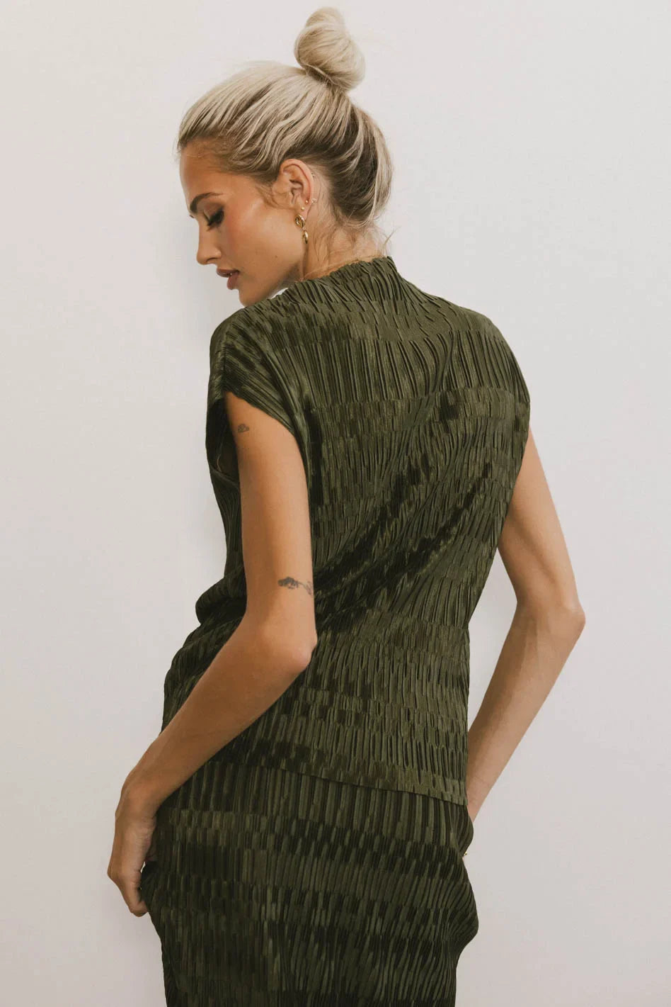 Dream Textured Top in Dark Moss - FINAL SALE