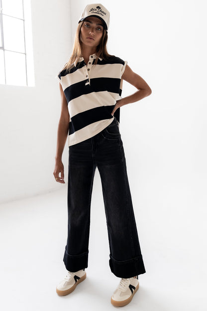 Blake Striped top in Black - FINAL SALE
