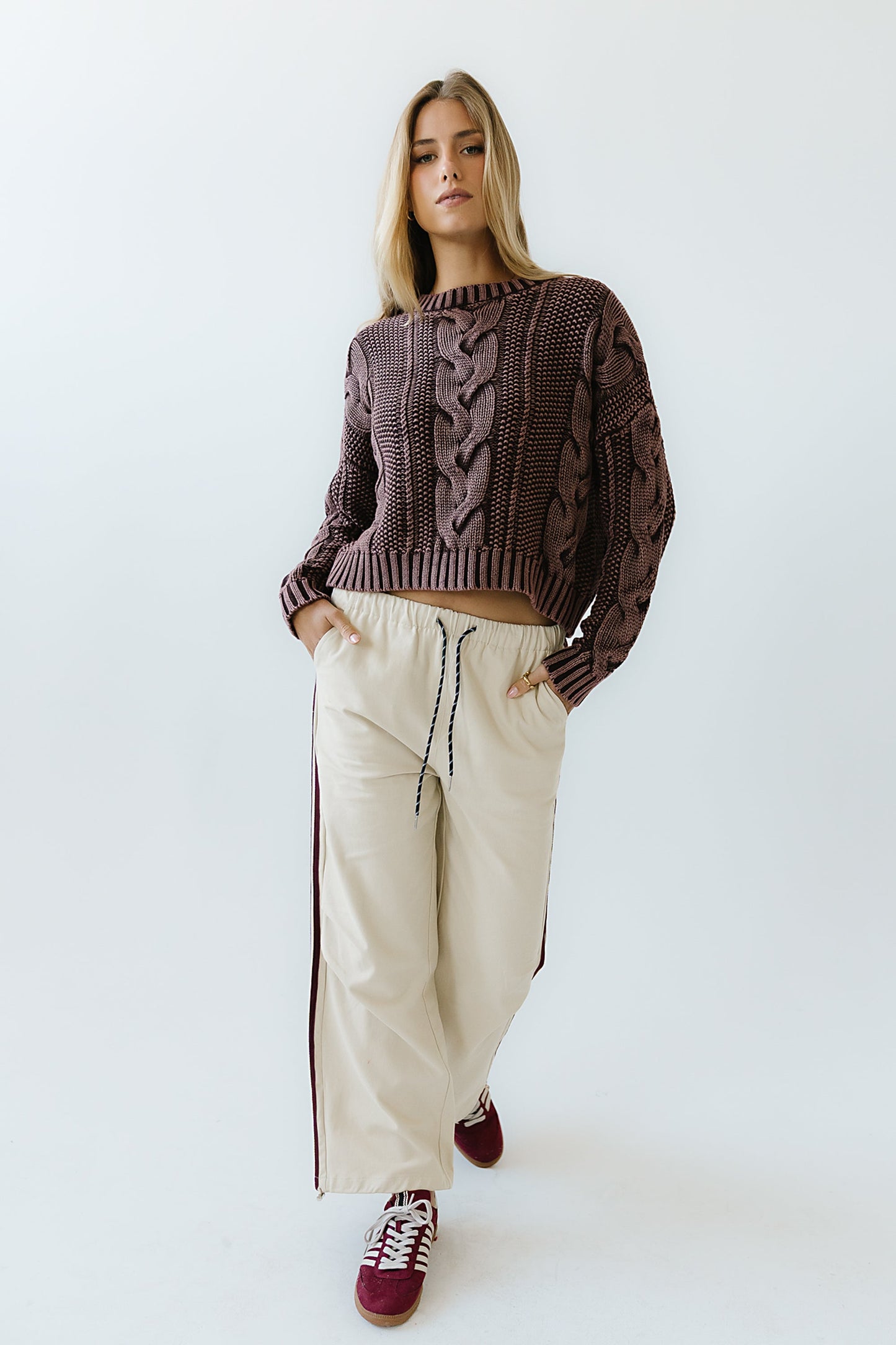 Franklin Striped Joggers in Cream - FINAL SALE