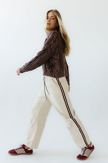 Franklin Striped Joggers in Cream - FINAL SALE