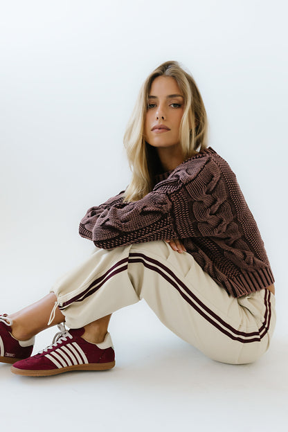 Franklin Striped Joggers in Cream - FINAL SALE