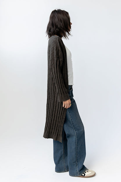 Eve Ribbed Duster in Olive - FINAL SALE