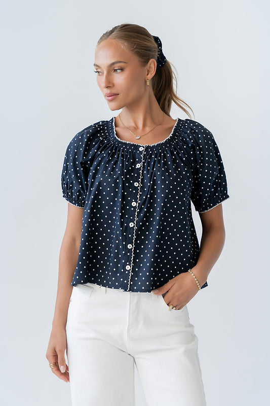 Dasha Polka Dot Blouse