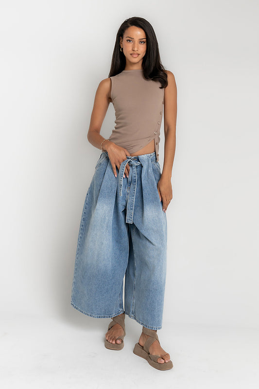 Bentlee Cropped Baggy Jeans