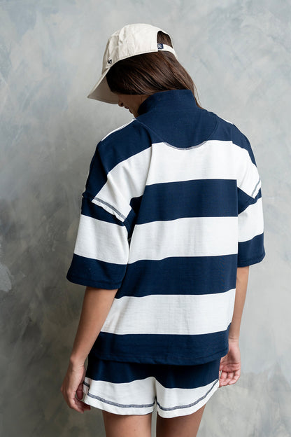 Farah Striped Shorts in Navy