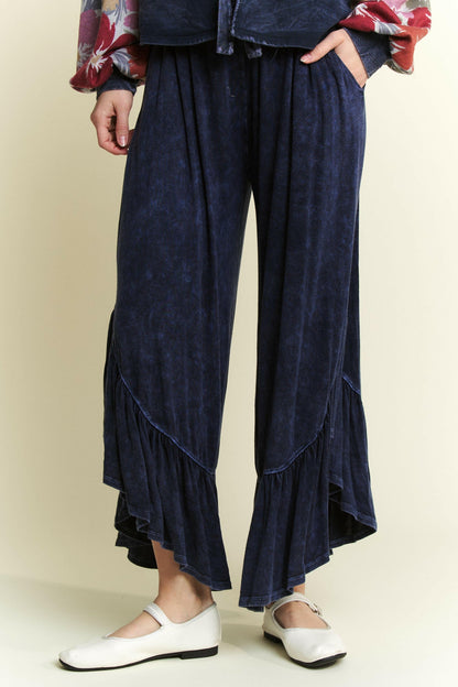 Mineral Wash Big Ruffle Pants