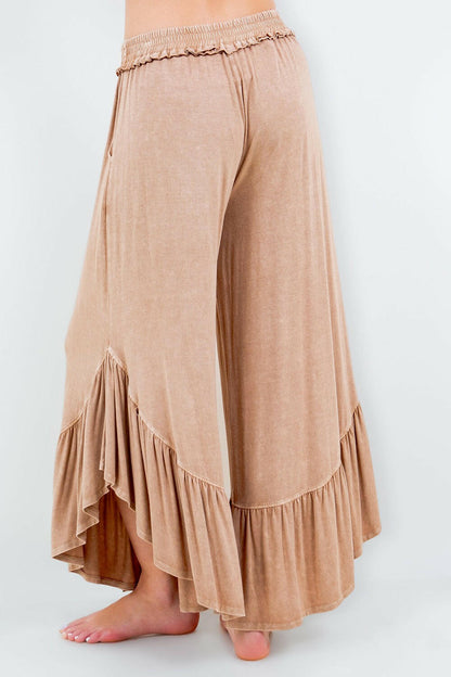 Mineral Wash Big Ruffle Pants