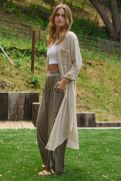 ODDI Soft Jersey Fabric Pleated Pants