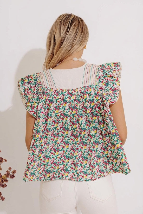 Summer In Sicily Floral Shift Top