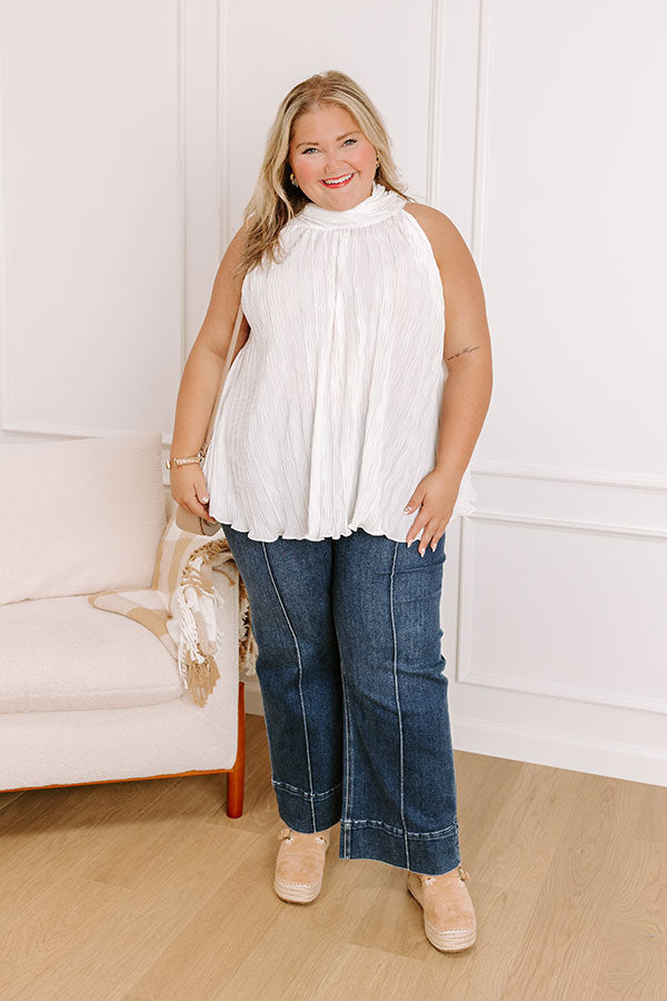 Lead Me Back To You Pleated Top in White Curves