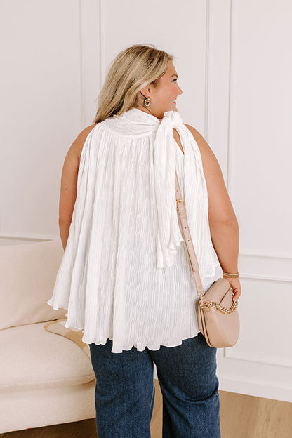 Lead Me Back To You Pleated Top in White Curves
