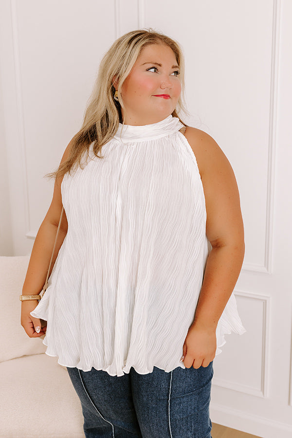 Lead Me Back To You Pleated Top in White Curves