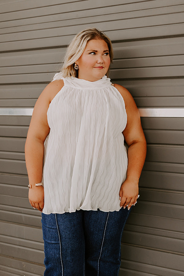 Lead Me Back To You Pleated Top in White Curves