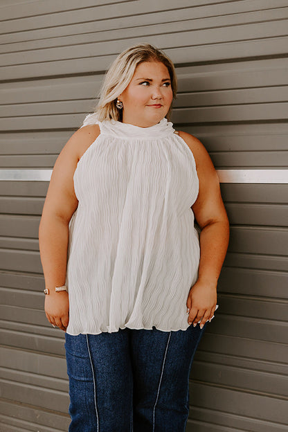 Lead Me Back To You Pleated Top in White Curves