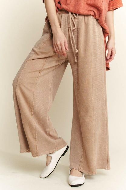 Mineral Wash Waffle Cropped Pants