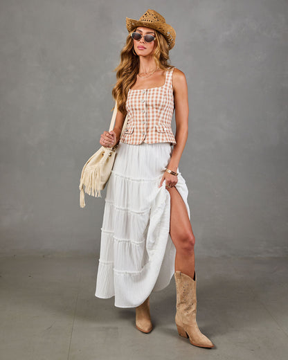 Dakota Drift Cotton Gingham Print Tank Top