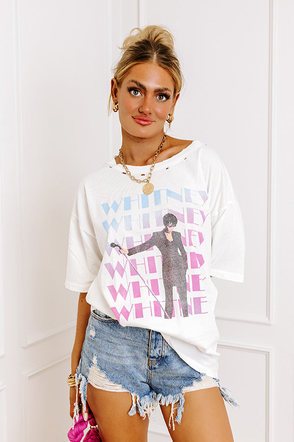 Whitney Houston On Stage Distressed Graphic Tee