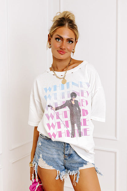 Whitney Houston On Stage Distressed Graphic Tee