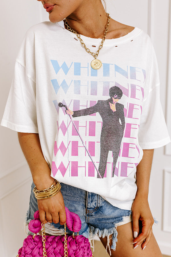 Whitney Houston On Stage Distressed Graphic Tee