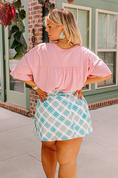 Magic Melody Wrap Skirt In Teal Curves