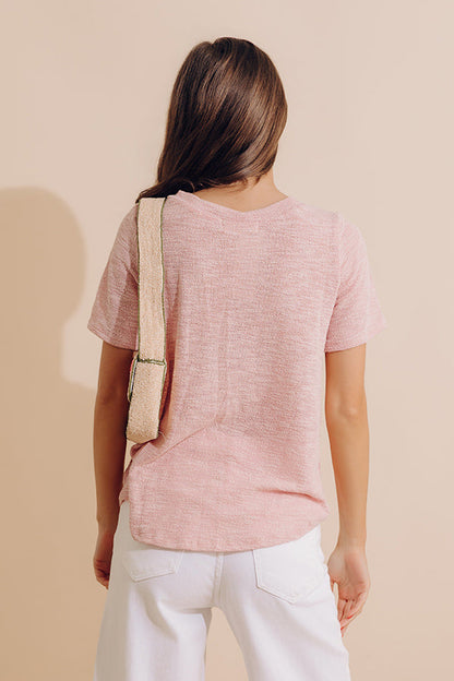 Sun And Sand Knit Top In Pink