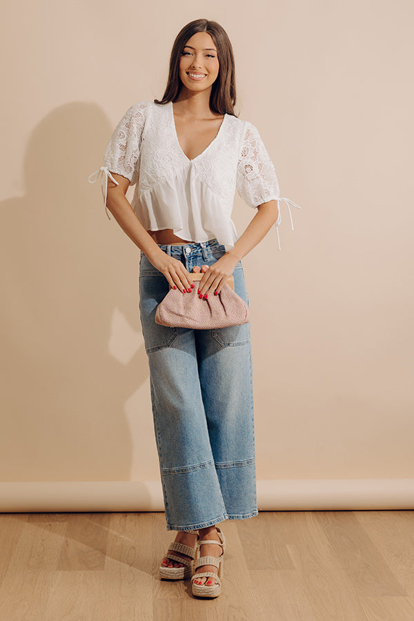 Romance Everywhere Embroidered Top In White